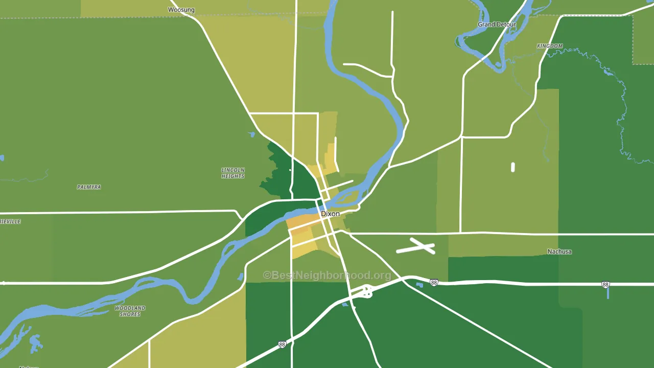 Dixon, IL block-group voter-turnout map