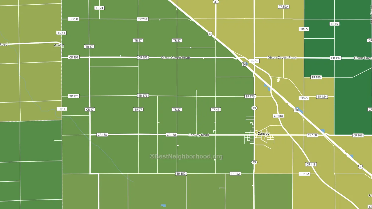 Dixon, OH block-group voter-turnout map