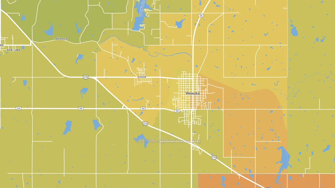 Dixon, OK block-group voter-turnout map