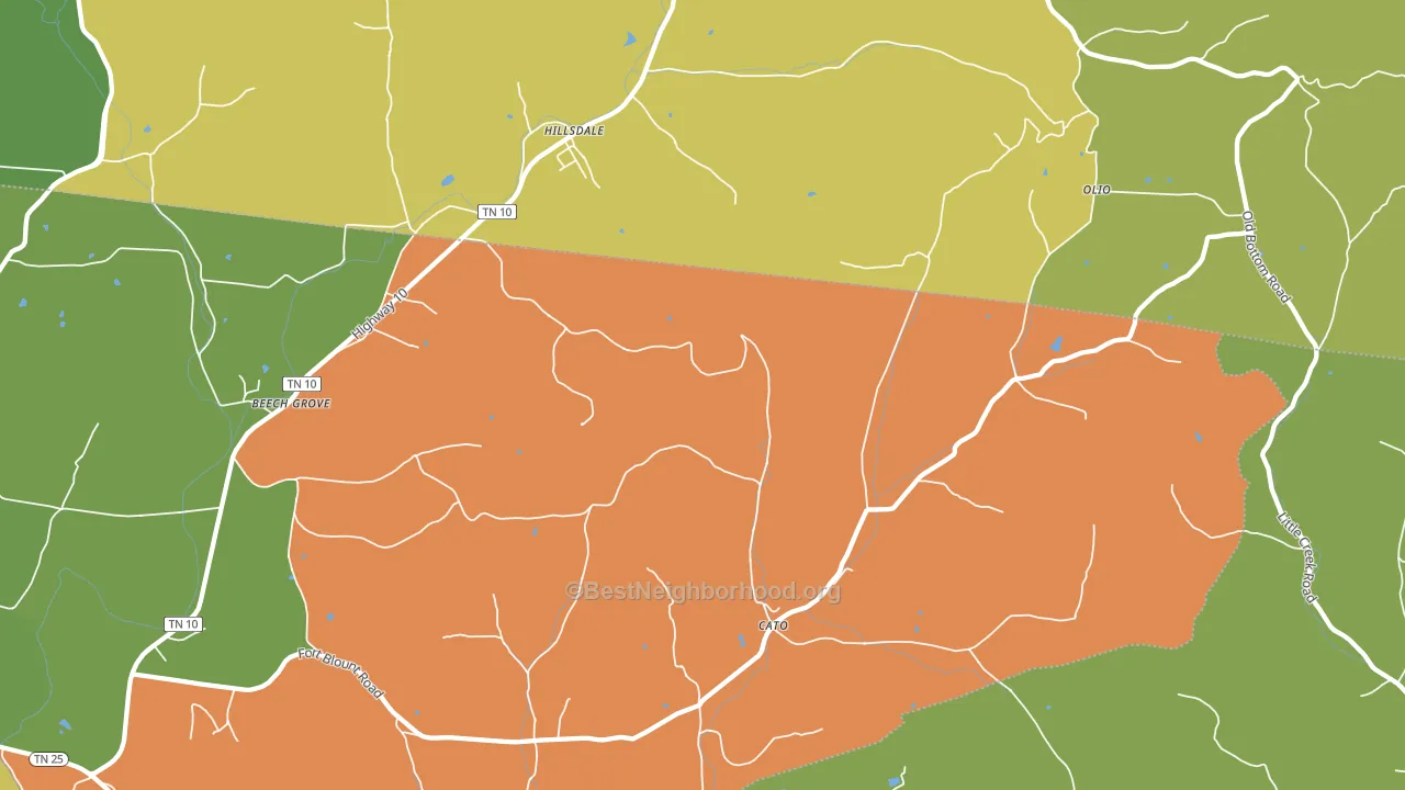 Dixon Springs, TN block-group voter-turnout map