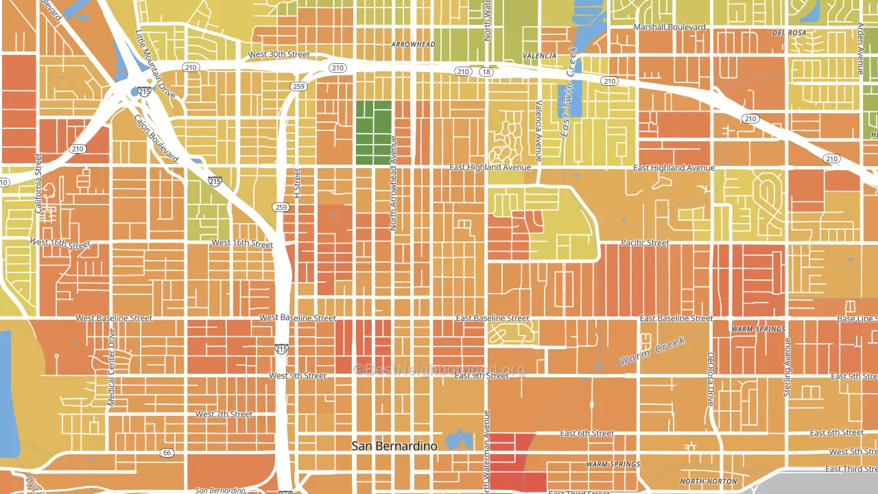 DMV, San Bernardino, CA block-group voter-turnout map