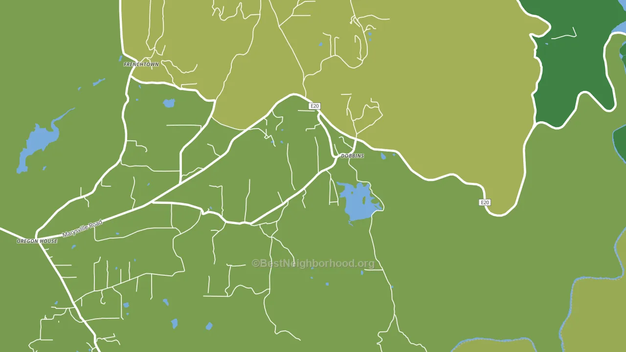 Dobbins, CA block-group voter-turnout map