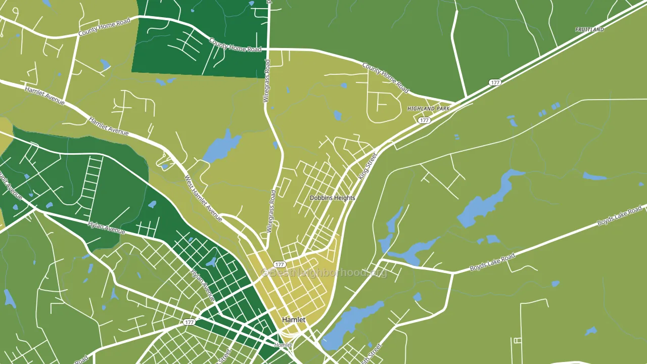 Dobbins Heights, NC block-group voter-turnout map