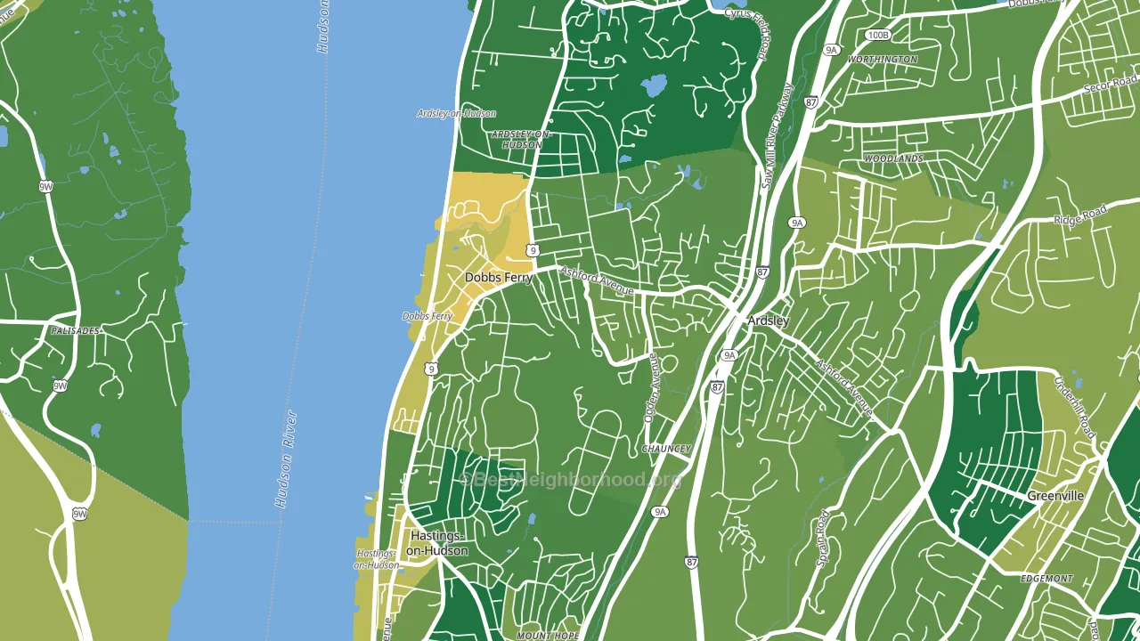 Dobbs Ferry, NY block-group voter-turnout map