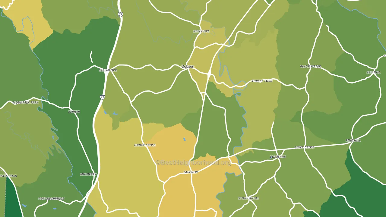 Dobson, NC block-group voter-turnout map