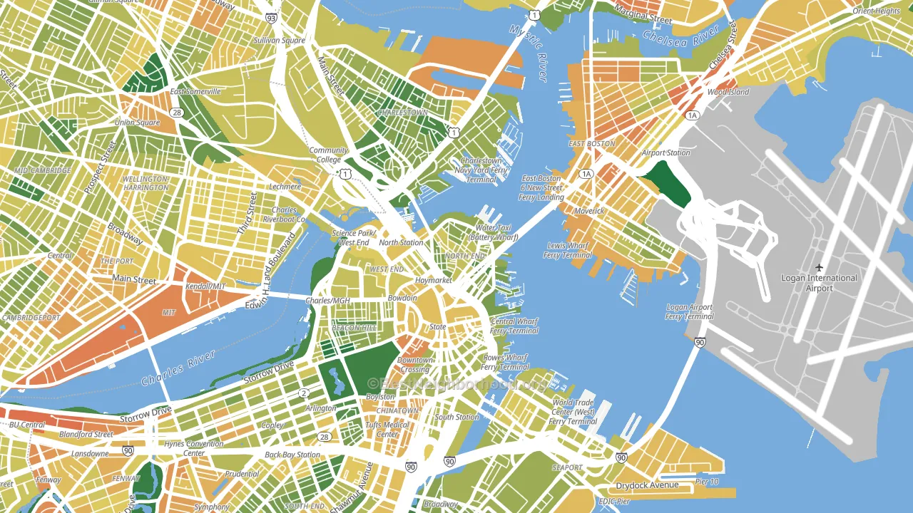 Dock Square, Boston, MA block-group voter-turnout map