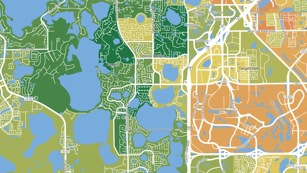 Doctor Phillips, FL block-group voter-turnout map