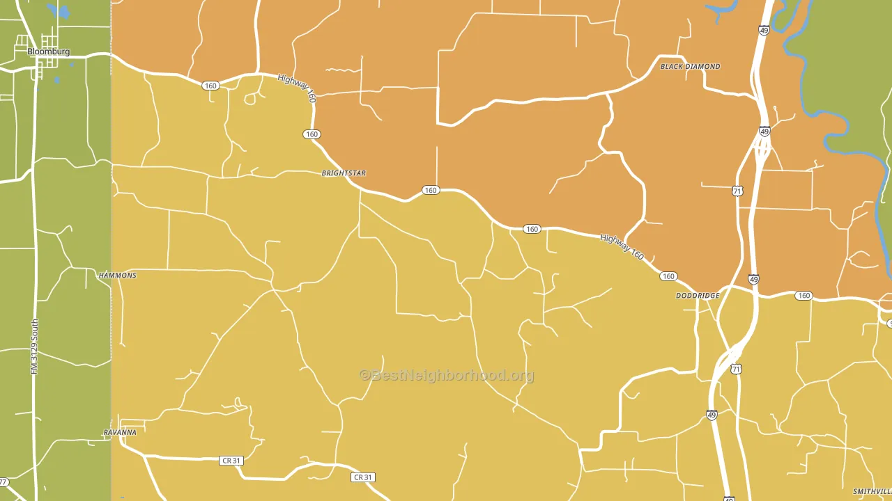 Doddridge, AR block-group voter-turnout map