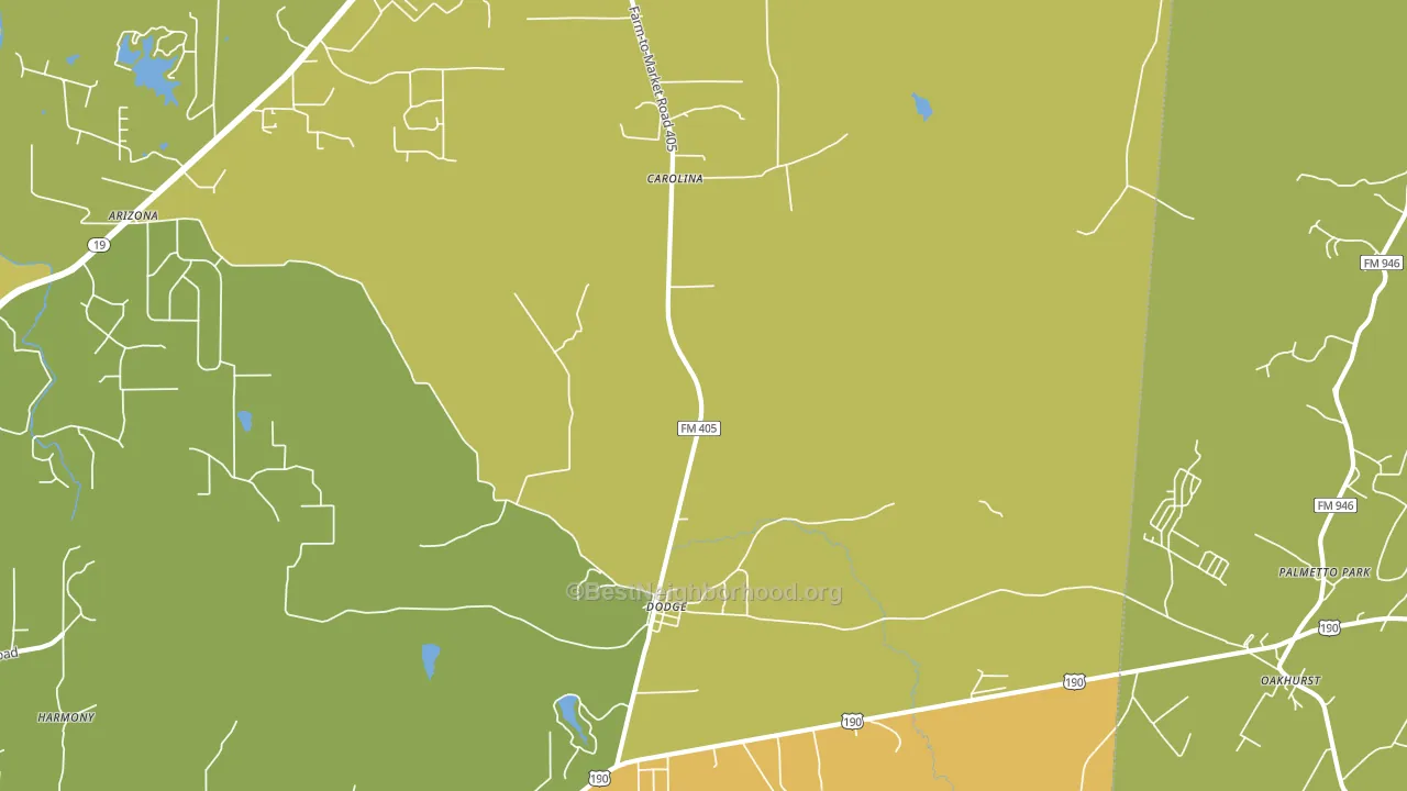 Dodge, TX block-group voter-turnout map