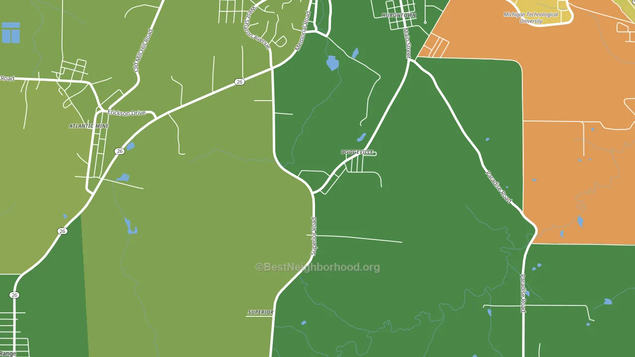 Dodgeville, MI block-group voter-turnout map