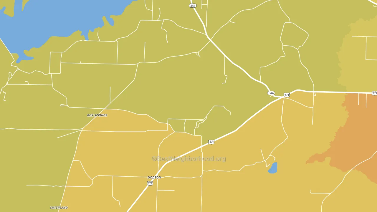 Dodson, AR block-group voter-turnout map