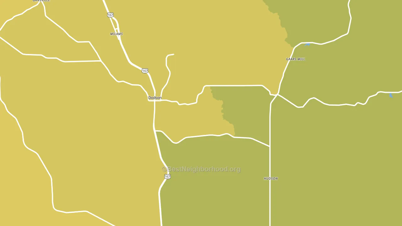 Dodson, LA block-group voter-turnout map