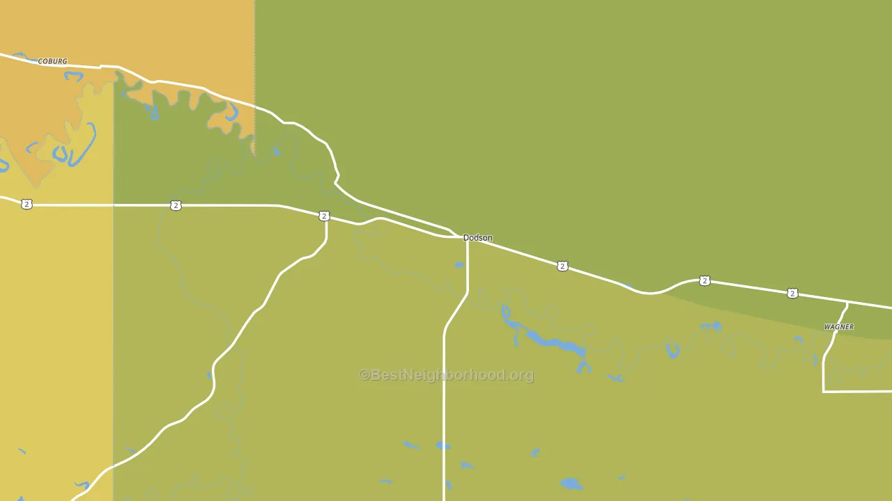 Dodson, MT block-group voter-turnout map