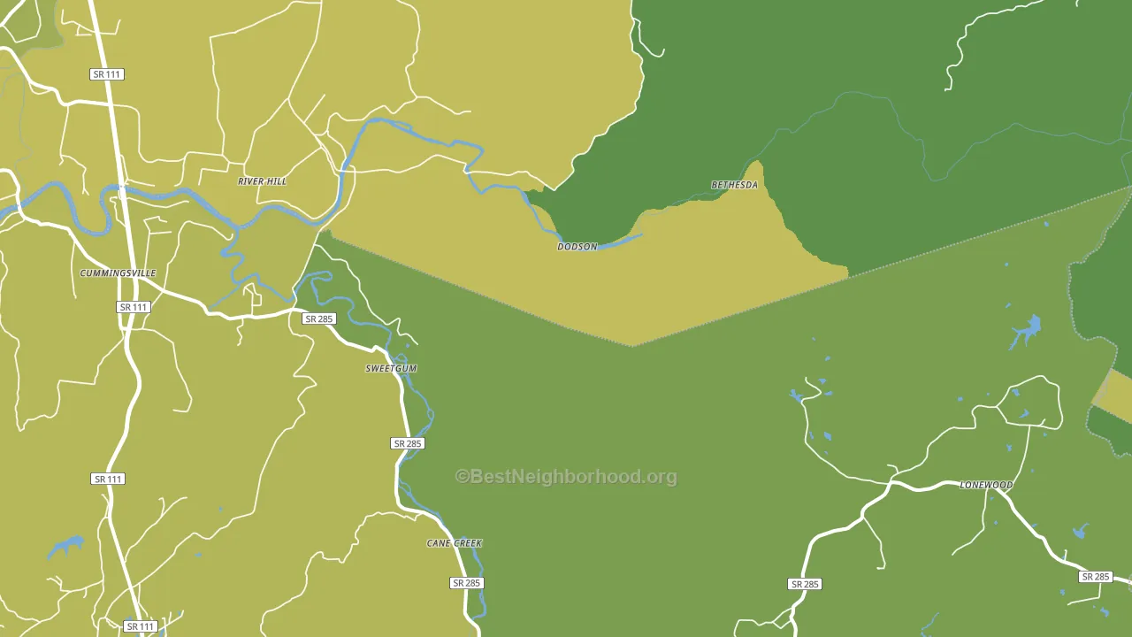 Dodson, TN block-group voter-turnout map
