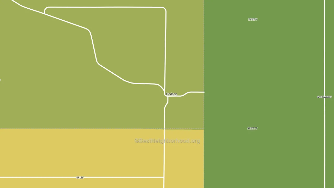 Dodson, TX block-group voter-turnout map