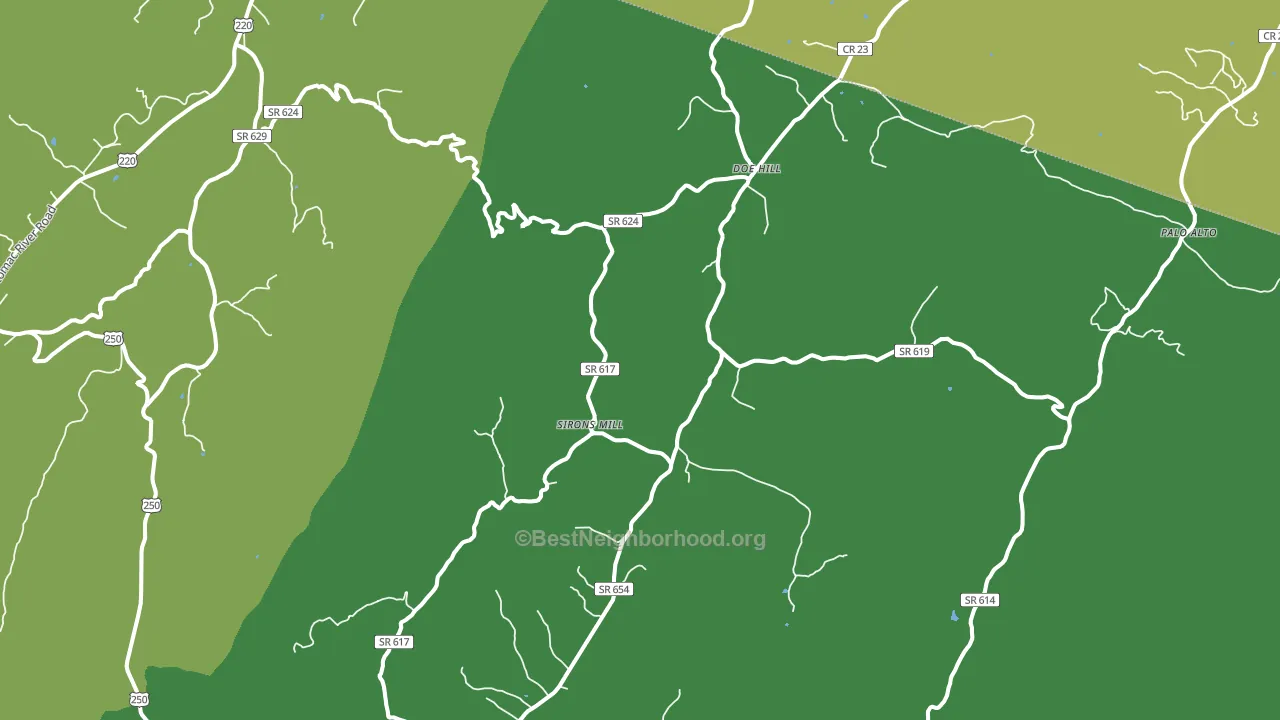 Doe Hill, VA block-group voter-turnout map