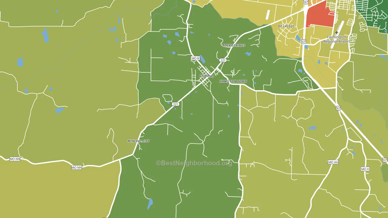 Doe Run, MO block-group voter-turnout map