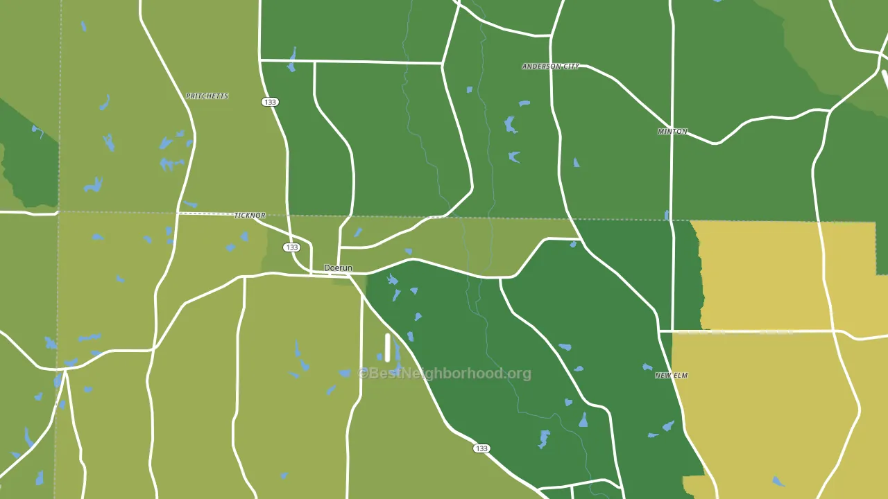 Doerun, GA block-group voter-turnout map