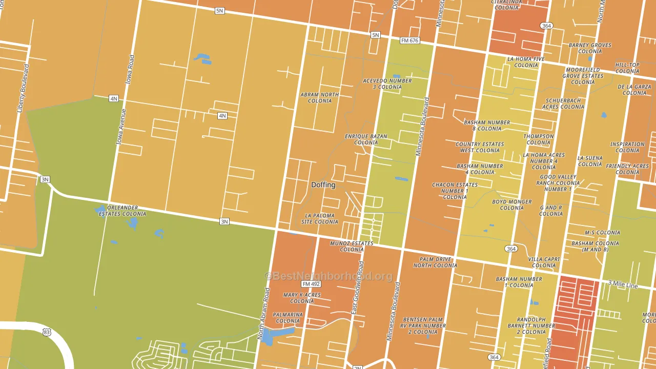 Doffing, Mission, TX block-group voter-turnout map