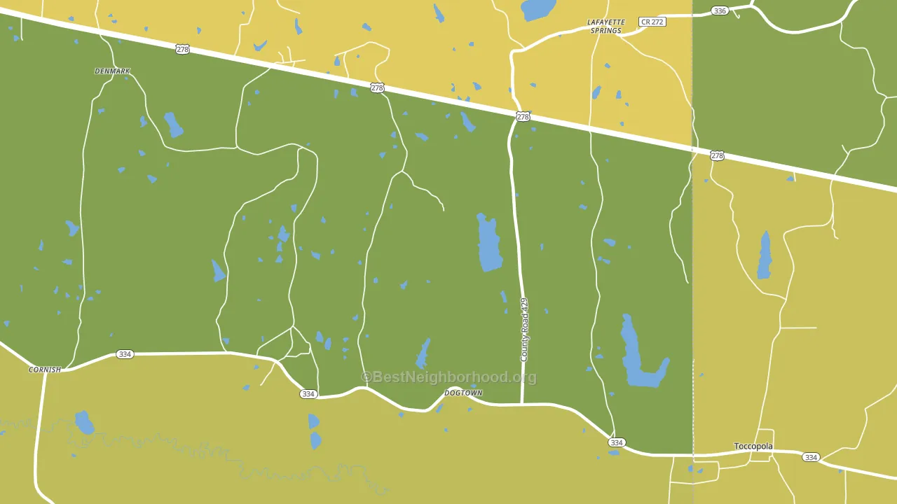 Dogtown, MS block-group voter-turnout map