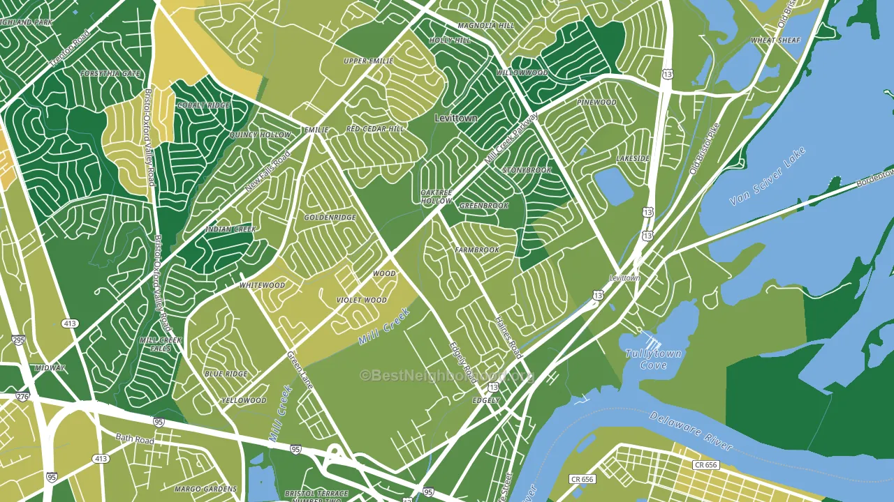 Dogwood Hollow, Levittown, PA block-group voter-turnout map