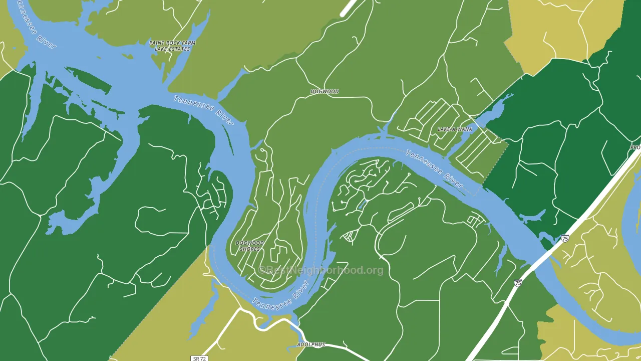 Dogwood, TN block-group voter-turnout map