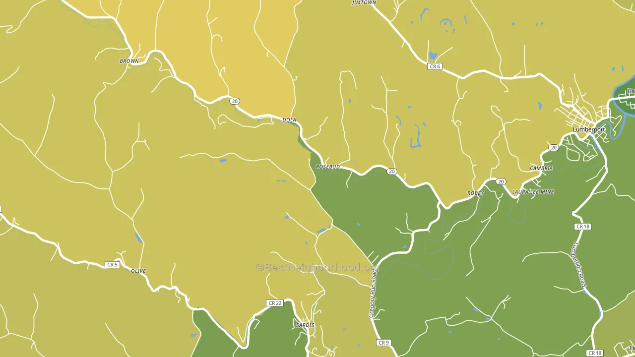 Dola, WV block-group voter-turnout map