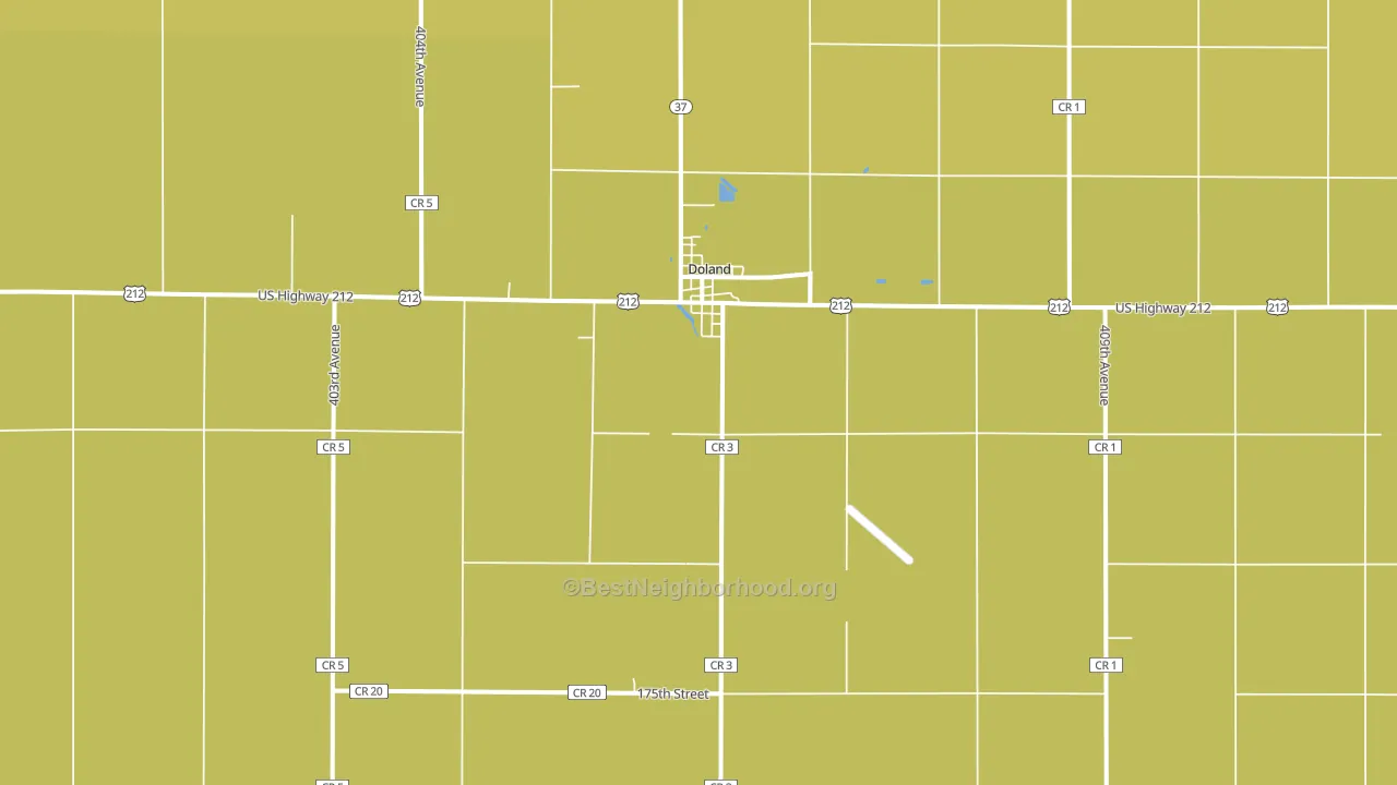Doland, SD block-group voter-turnout map