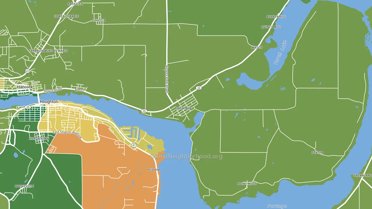 Dollar Bay, MI block-group voter-turnout map