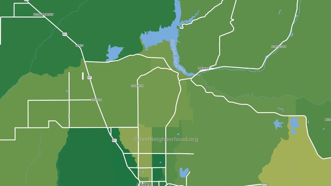 Dolores, CO block-group voter-turnout map