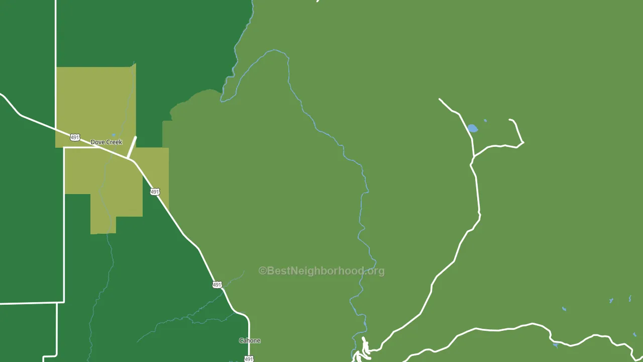 Dolores County, CO block-group voter-turnout map