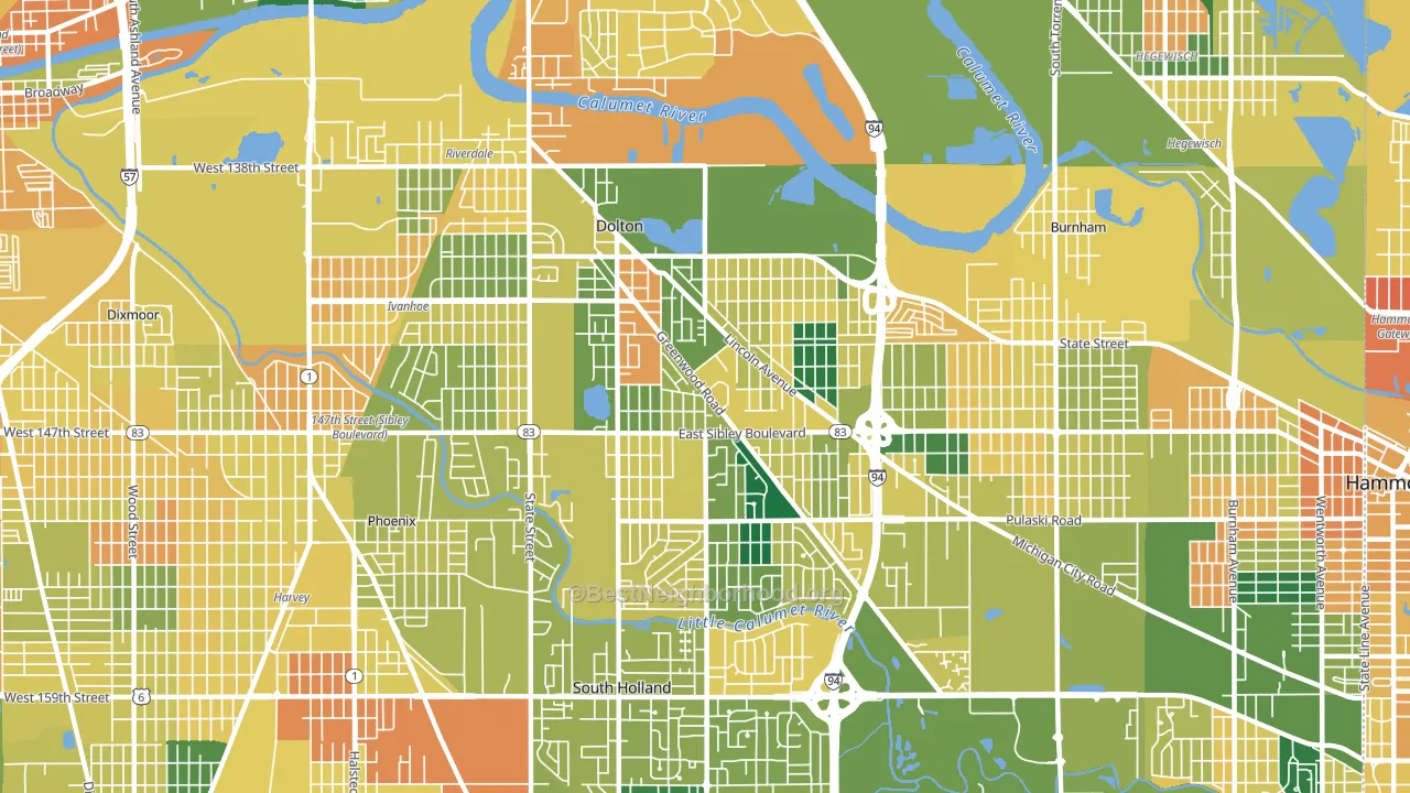 Dolton, IL block-group voter-turnout map