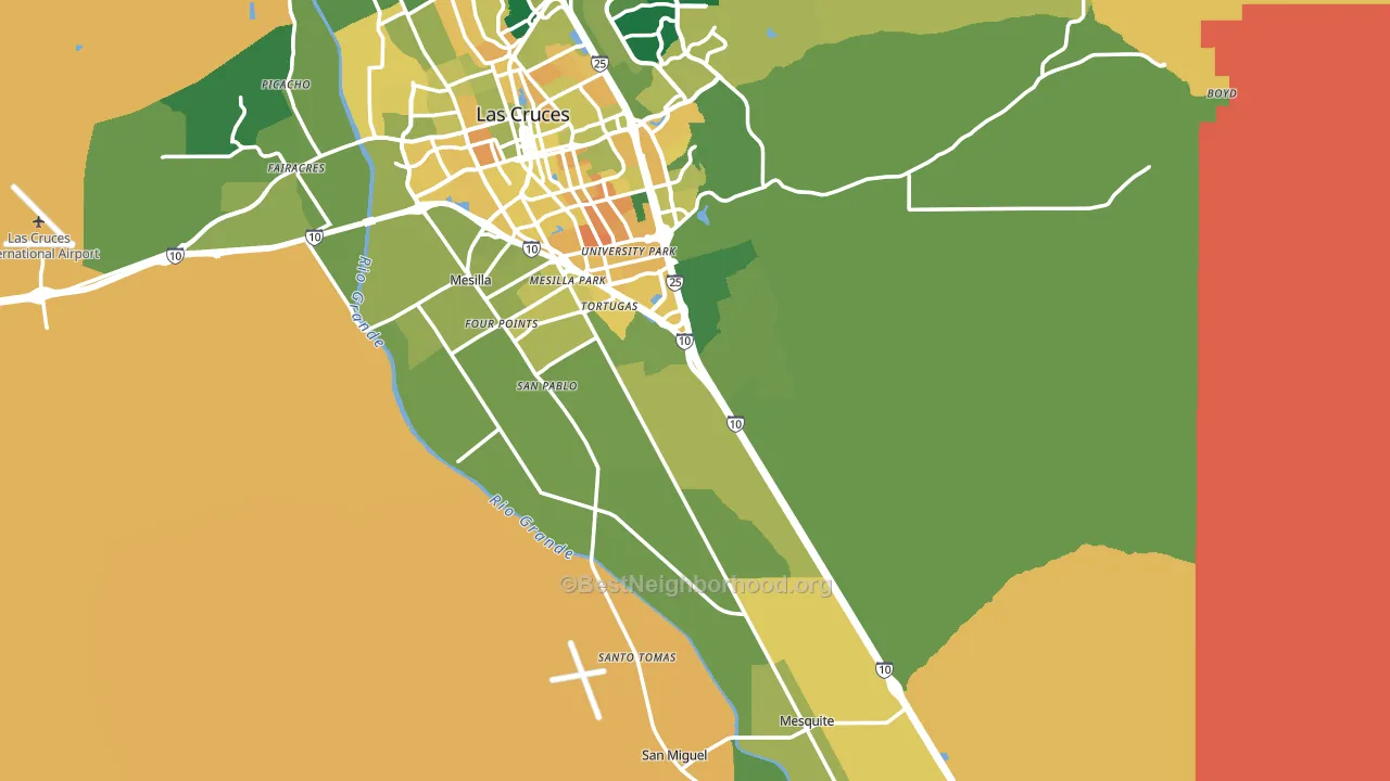 Dona Ana County, NM block-group voter-turnout map