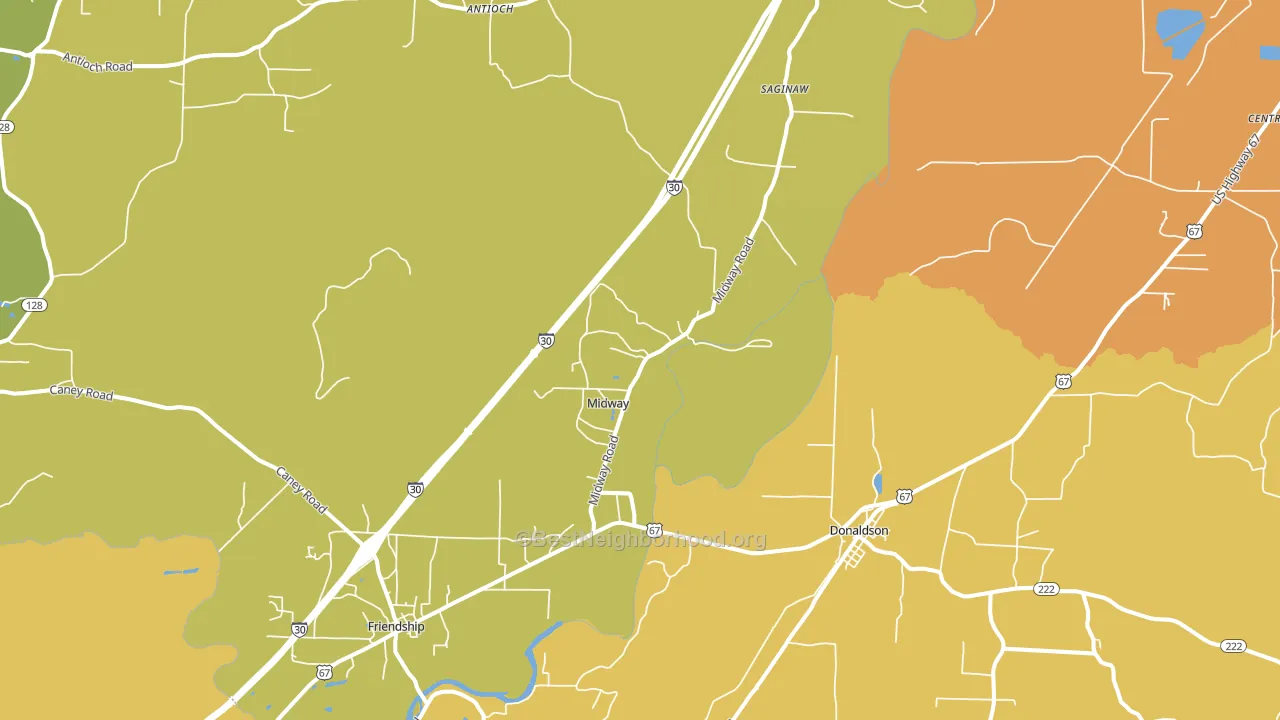 Donaldson, AR block-group voter-turnout map