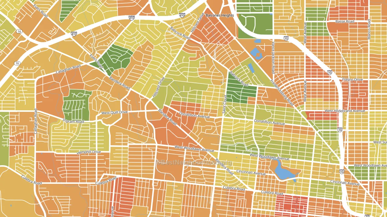 Donaldson Terrace, San Antonio, TX block-group voter-turnout map