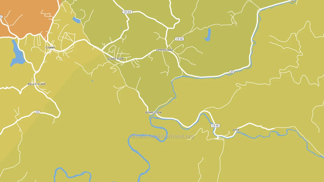Donaldson, WV block-group voter-turnout map