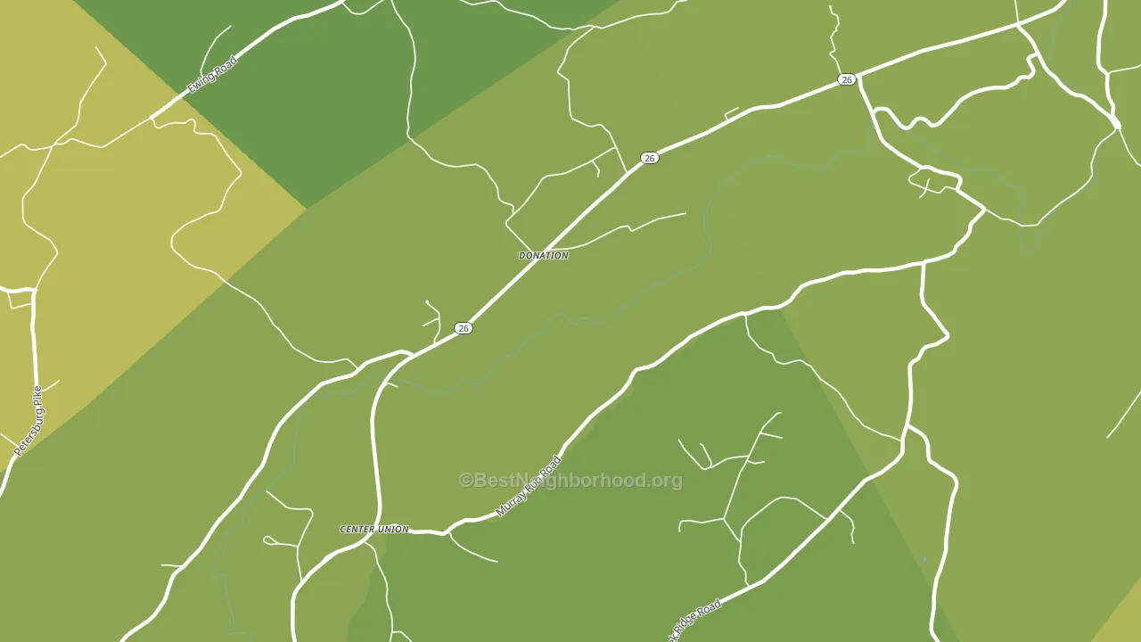 Donation, PA block-group voter-turnout map