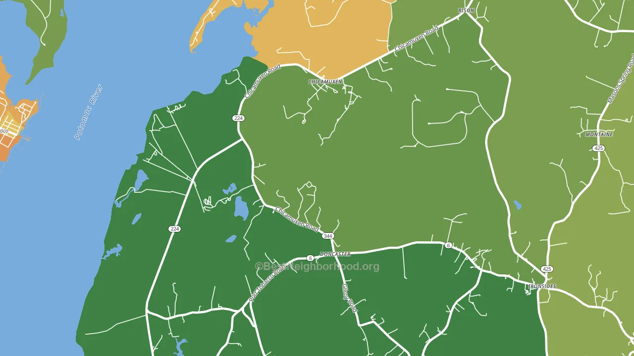 Doncaster, MD block-group voter-turnout map