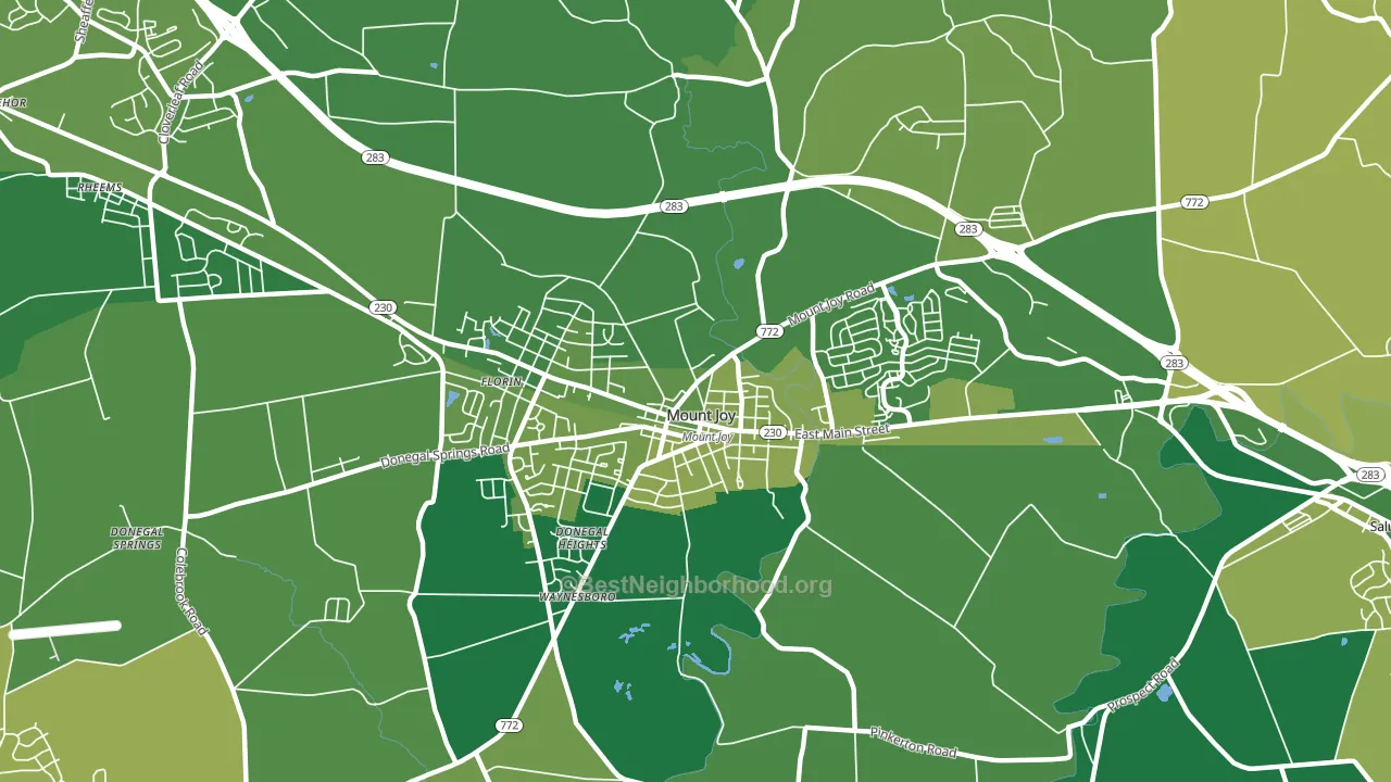 Donegal Springs, PA block-group voter-turnout map
