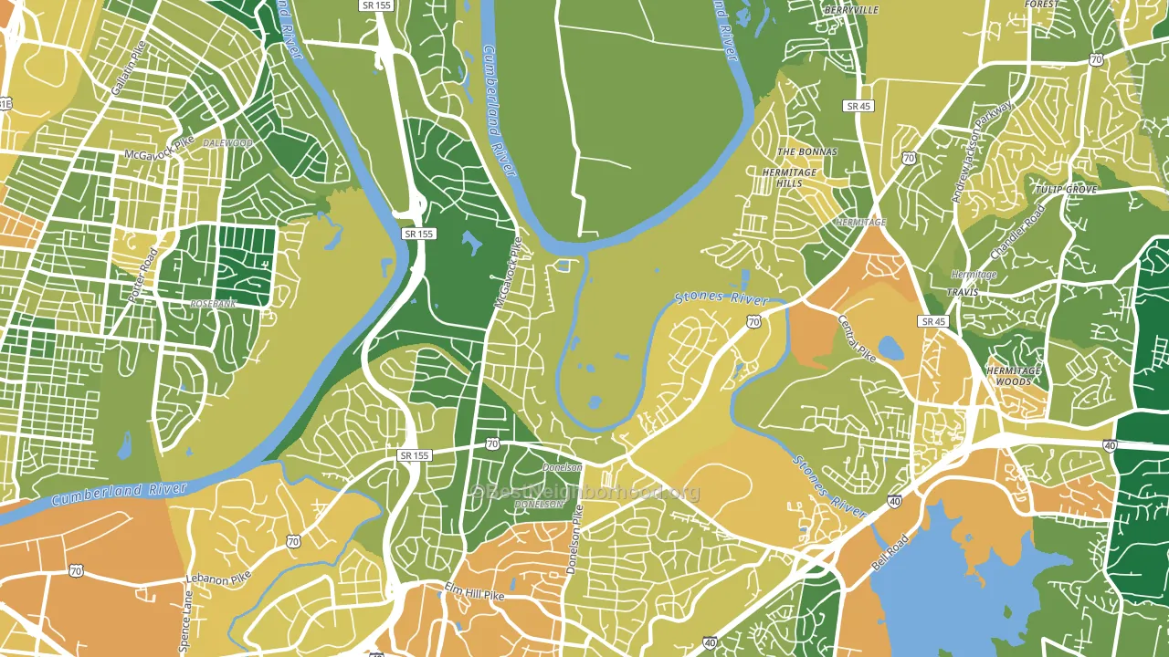 Donelson, Nashville, TN block-group voter-turnout map