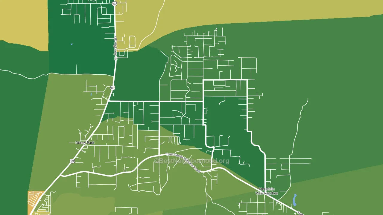 Doney Park, AZ block-group voter-turnout map