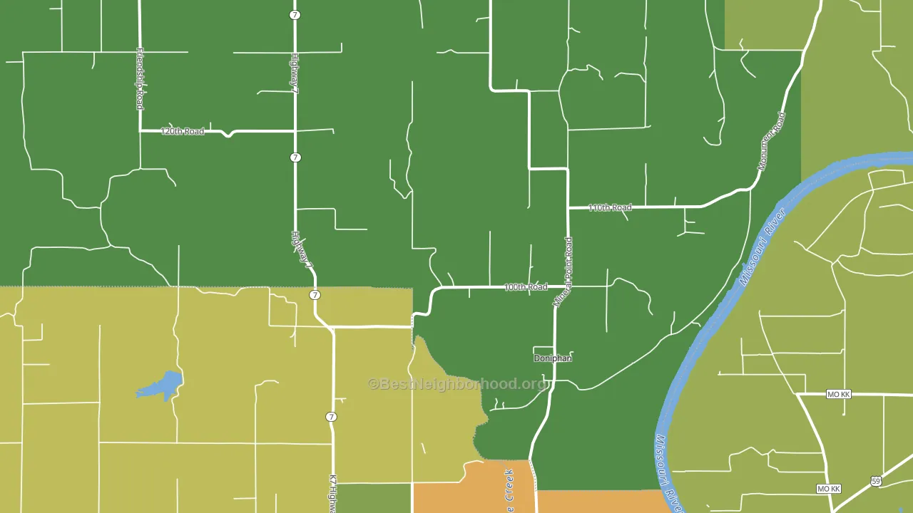 Doniphan, KS block-group voter-turnout map