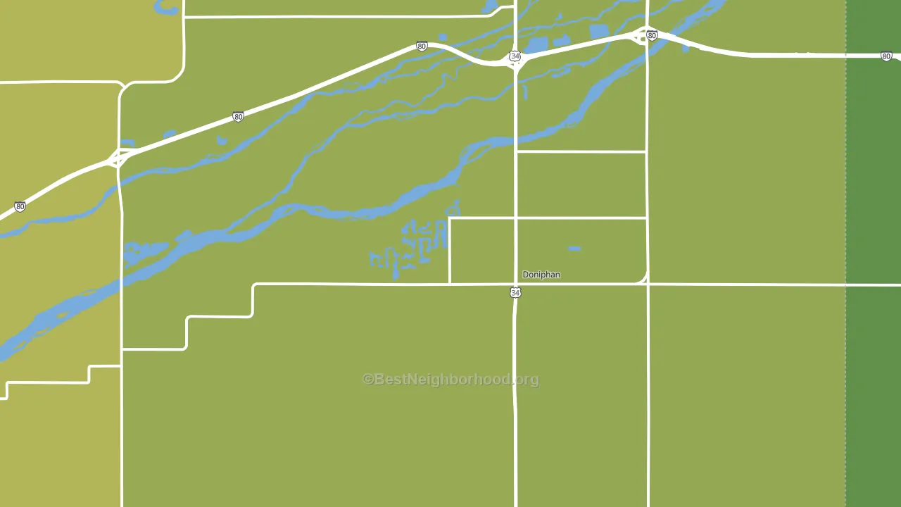 Doniphan, NE block-group voter-turnout map