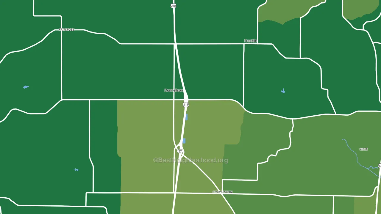 Donnellson, IA block-group voter-turnout map