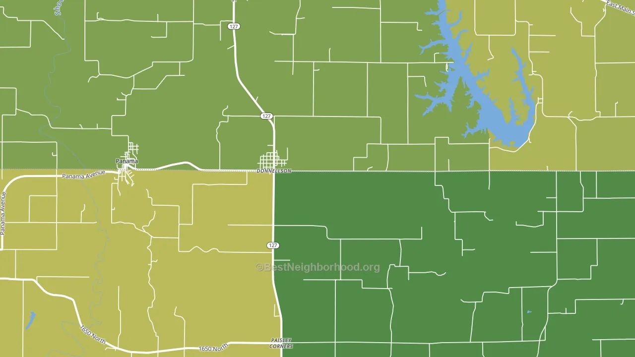 Donnellson, IL block-group voter-turnout map