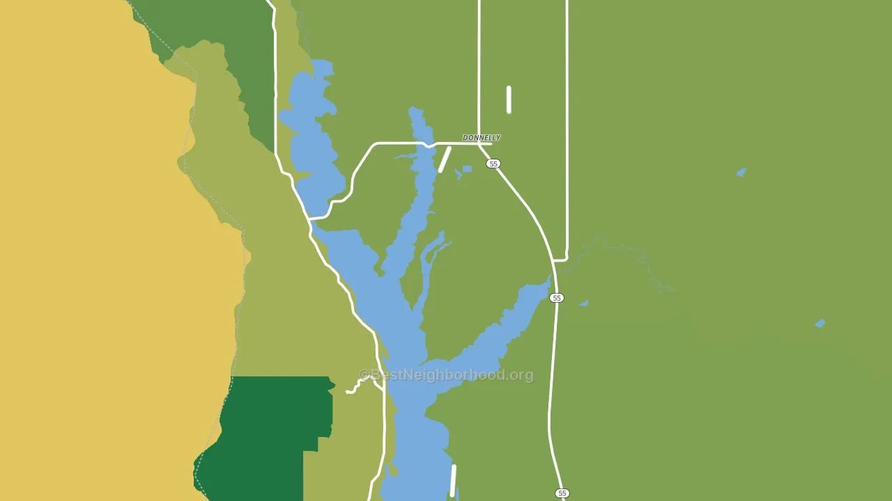 Donnelly, ID block-group voter-turnout map