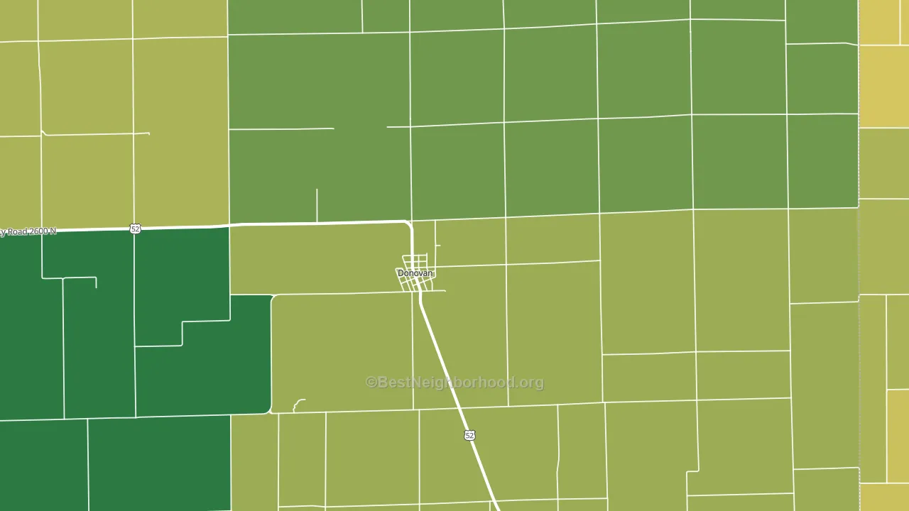 Donovan, IL block-group voter-turnout map