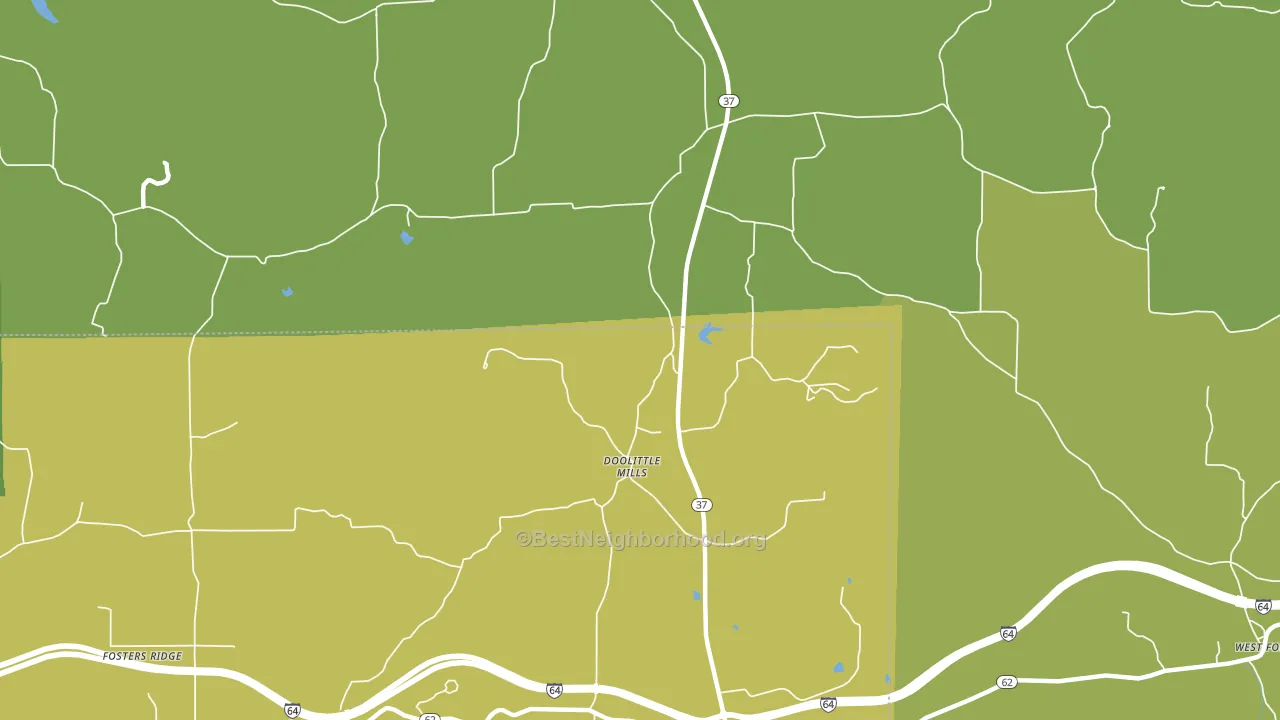 Doolittle Mills, IN block-group voter-turnout map
