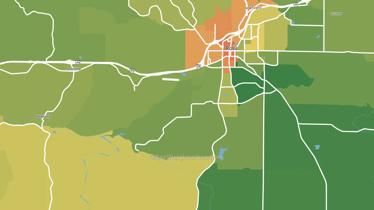 Doolittle, MO block-group voter-turnout map