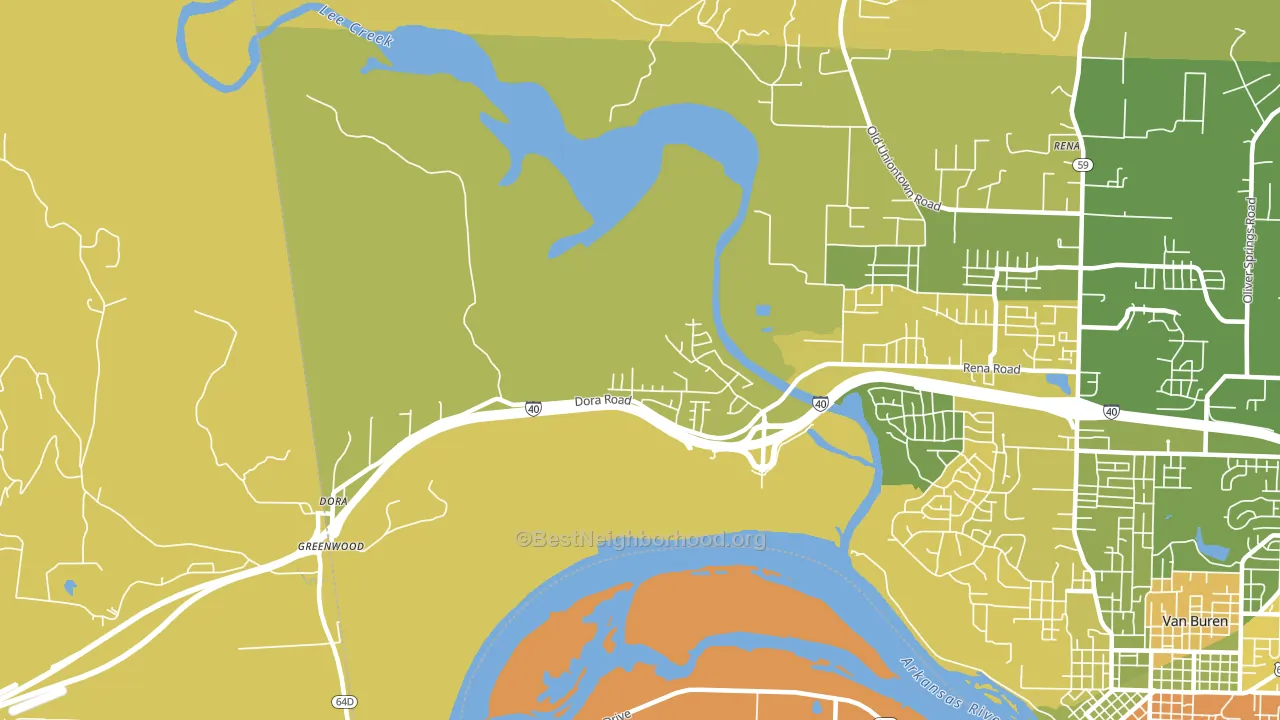 Dora, AR block-group voter-turnout map